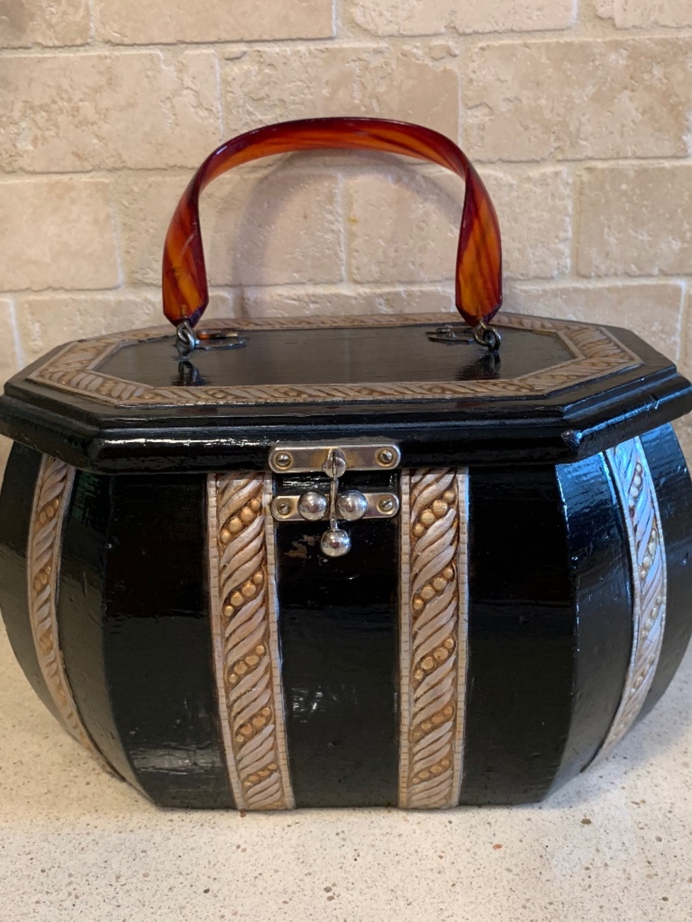 Vintage wood Box Purse